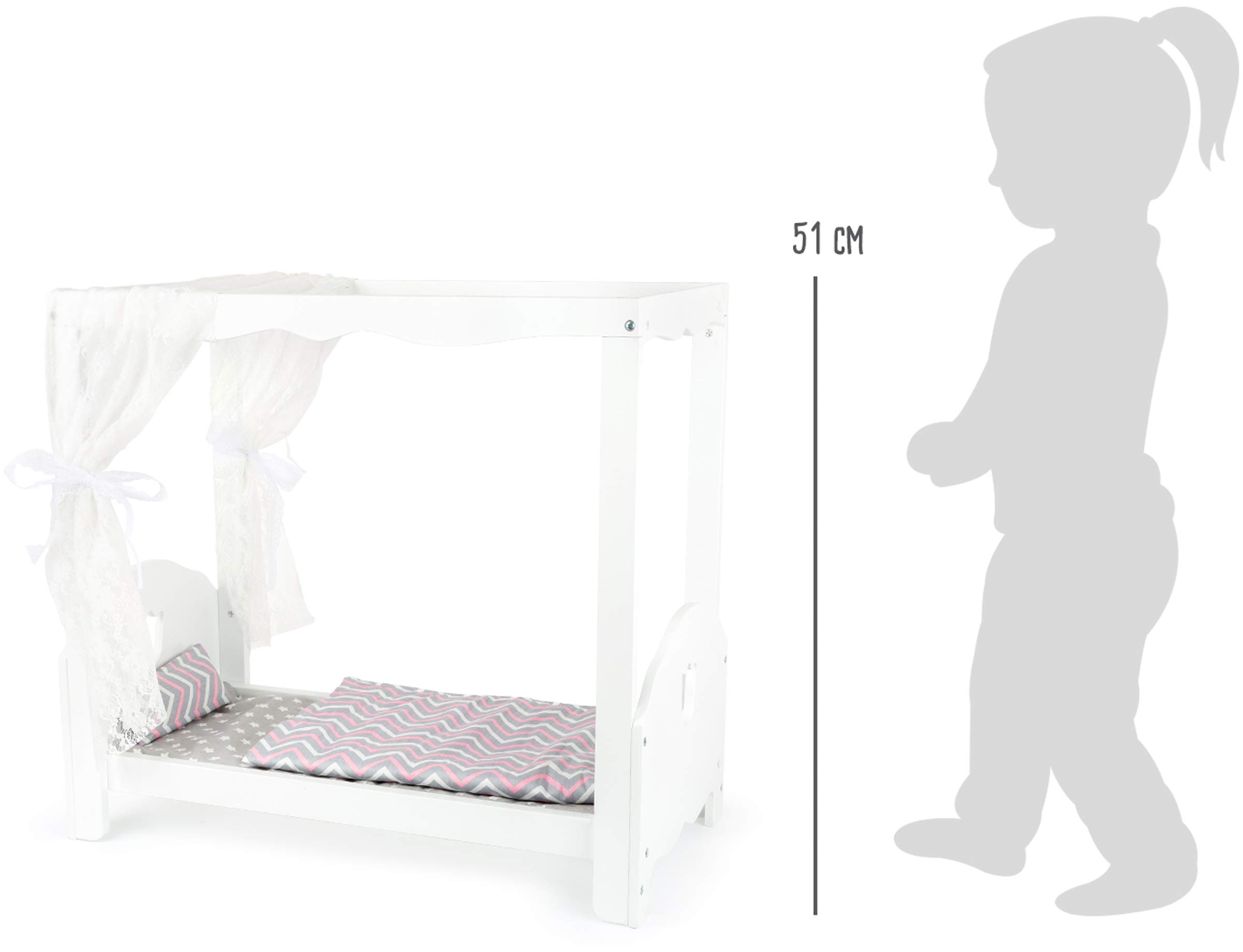smallfoot 12023 letto a baldacchino per bambole stelle