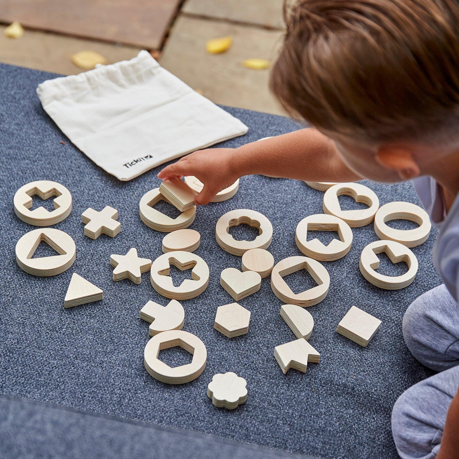 Tickit Inside Outside Wooden Shapes forme legno 28 pezzi