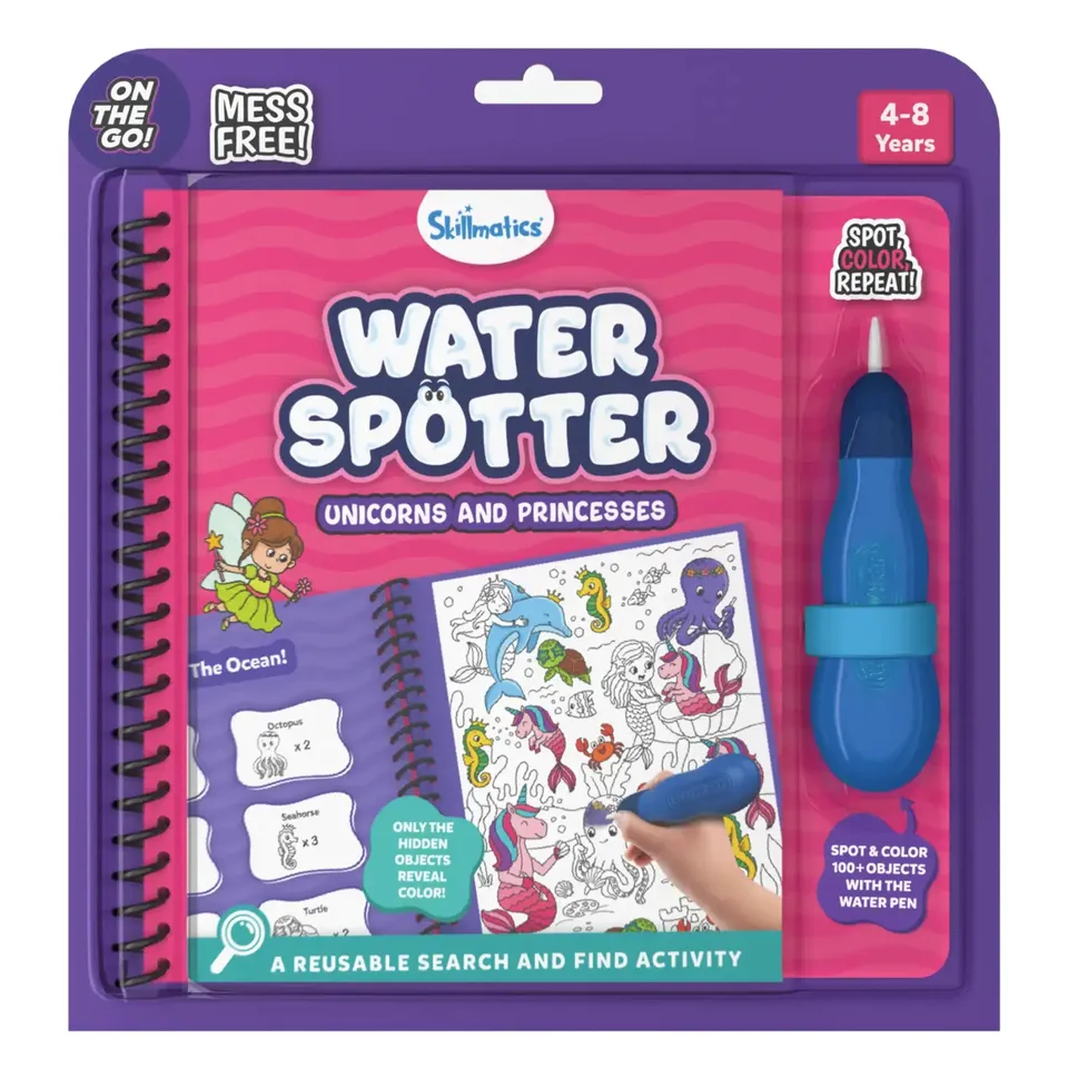 Skillmatics Water Spotter Unicorns Princesses libro acqua 4-8 anni