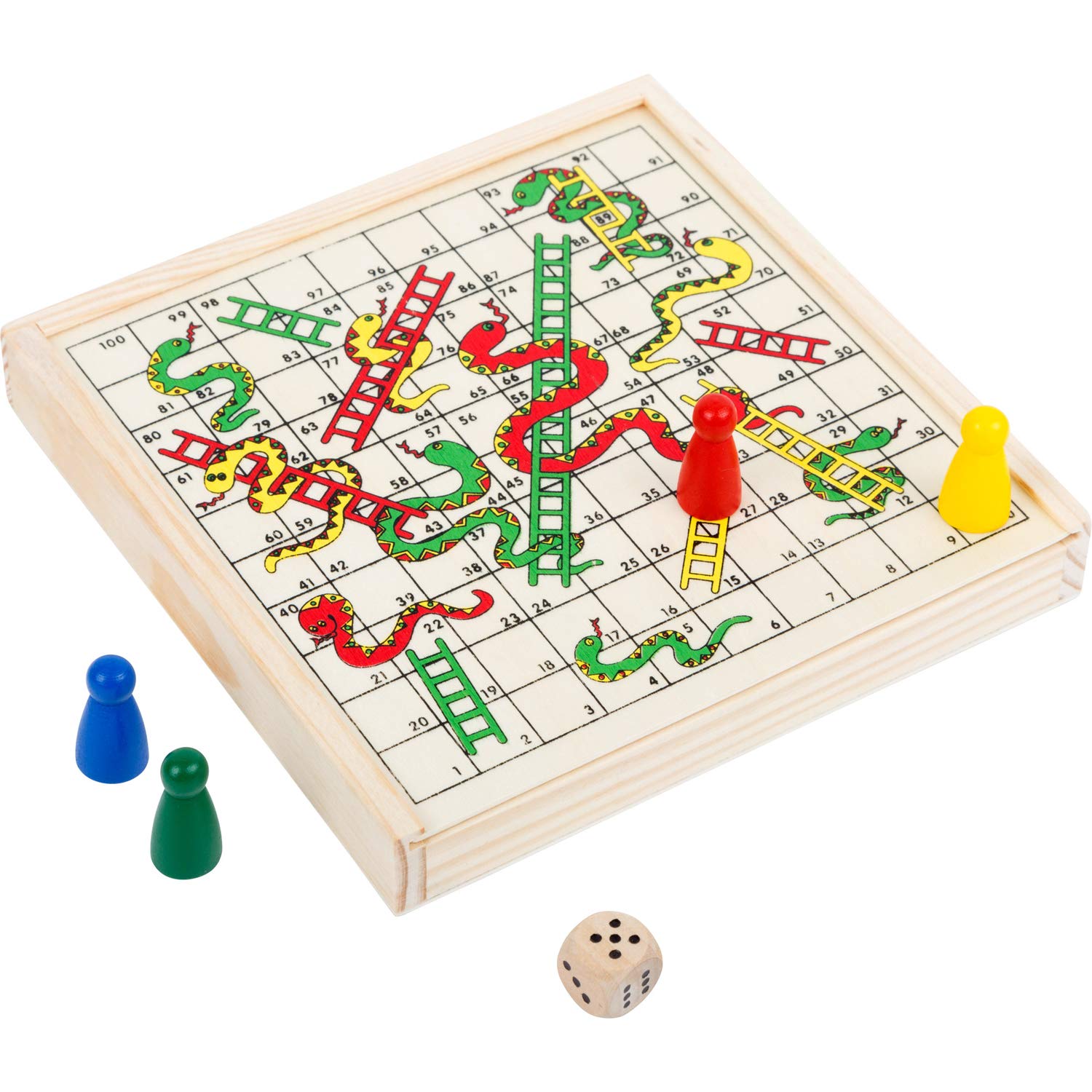 smallfoot 112211 serpenti e scale gioco da viaggio in legno