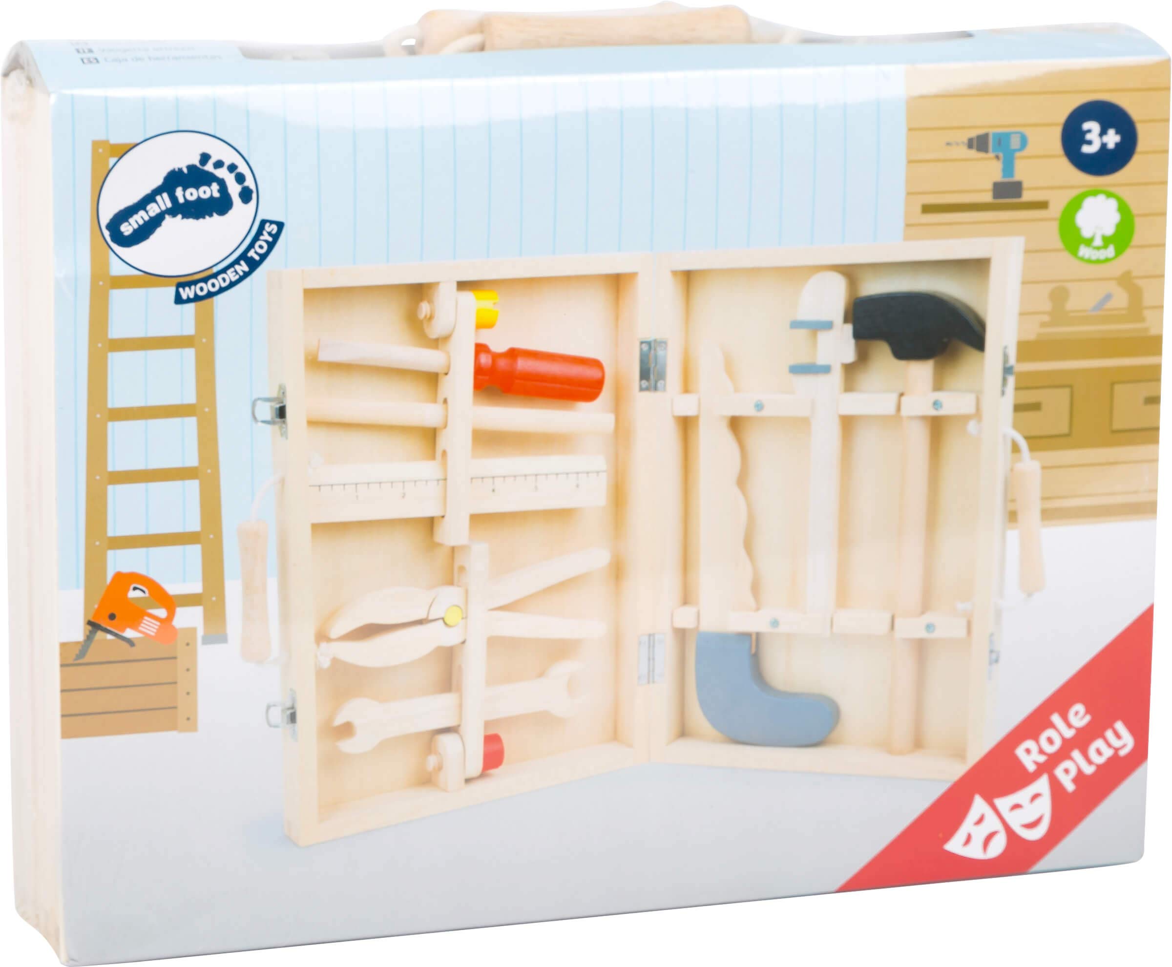 smallfoot Malik 2479 Valigetta Attrezzi Legno 8 Pezzi Bambini