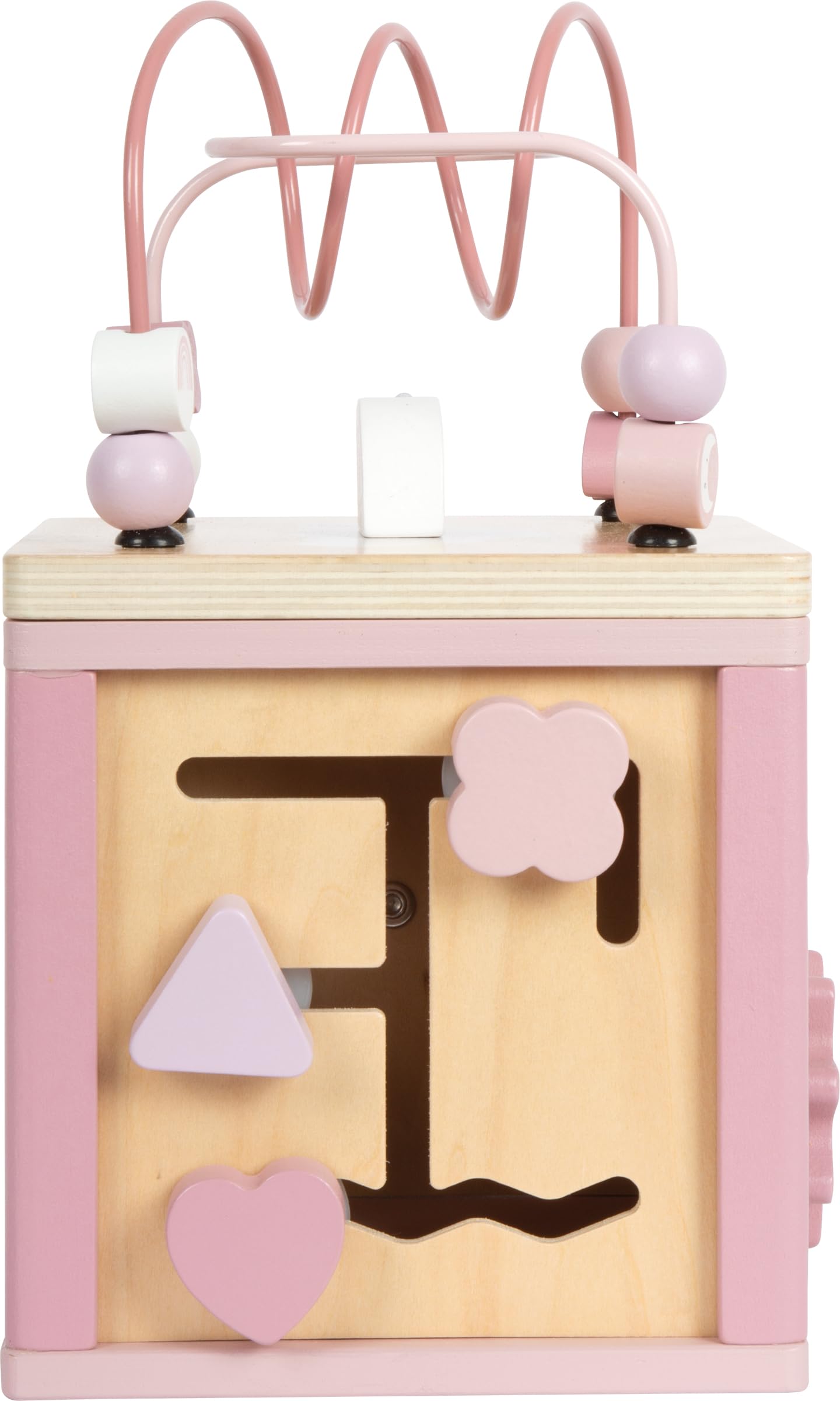 smallfoot 12803 dado motricità in legno rosa 5 giochi