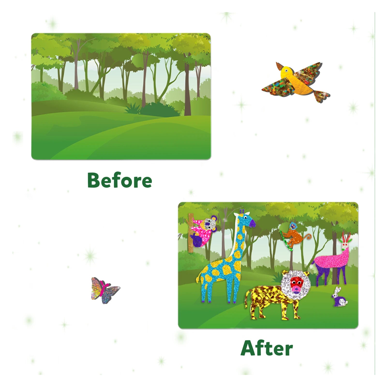 Skillmatics Foil Fun World Animals album foil animali