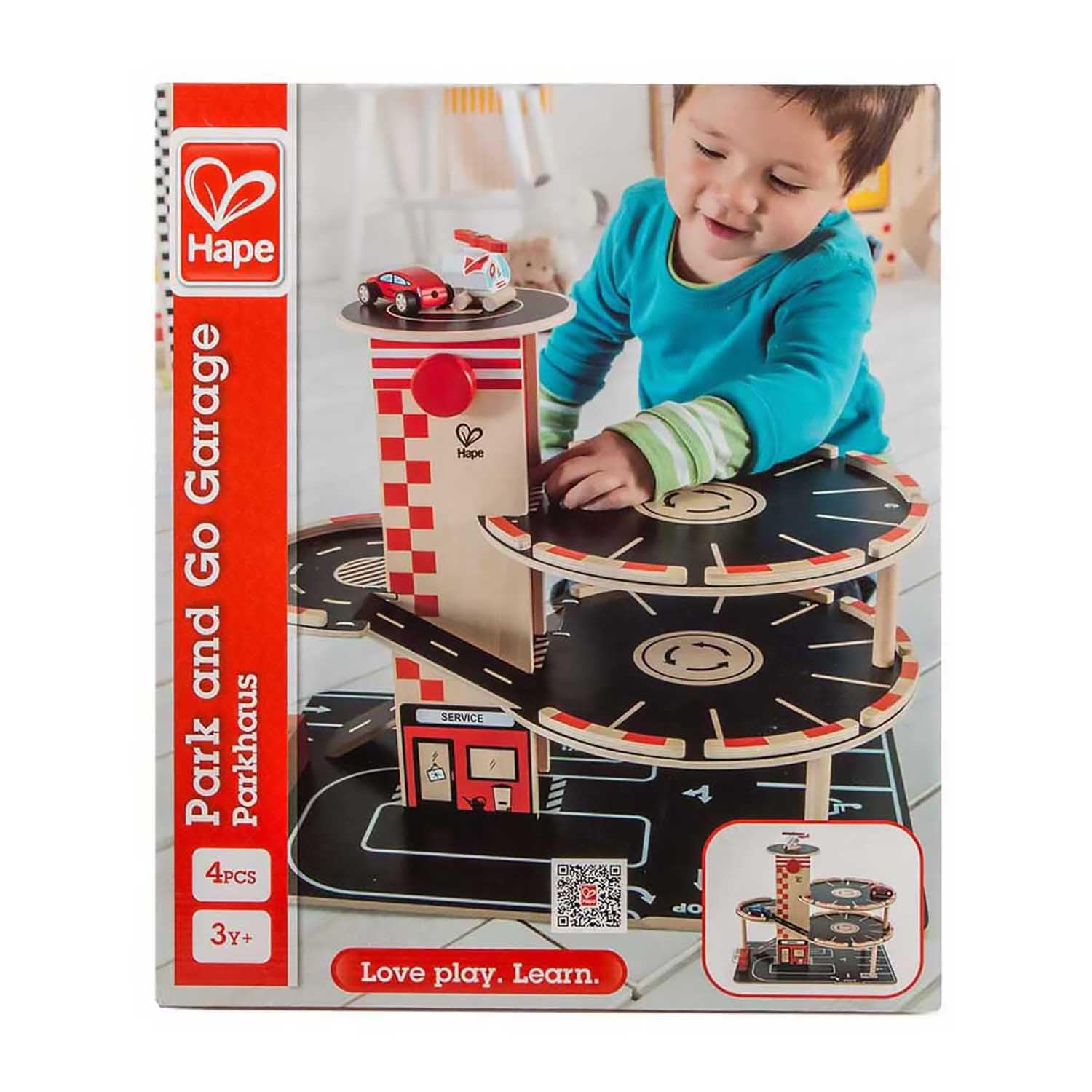 Hape Garage Legno 4 piani rampa auto elicottero