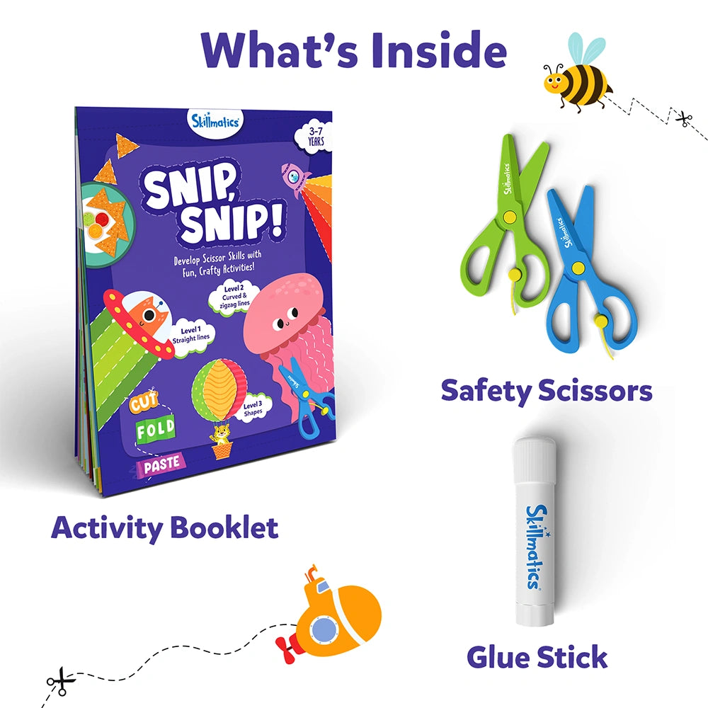 Skillmatics Snip Snip kit ritaglio bimbi 25 attività