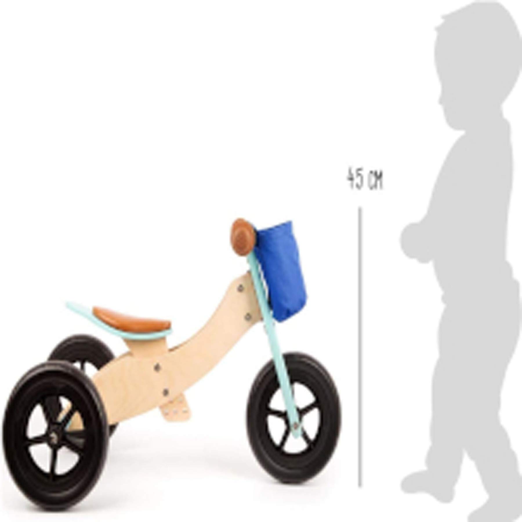 smallfoot Trike Maxi 11609 triciclo legno maxi turchese 4 in 1