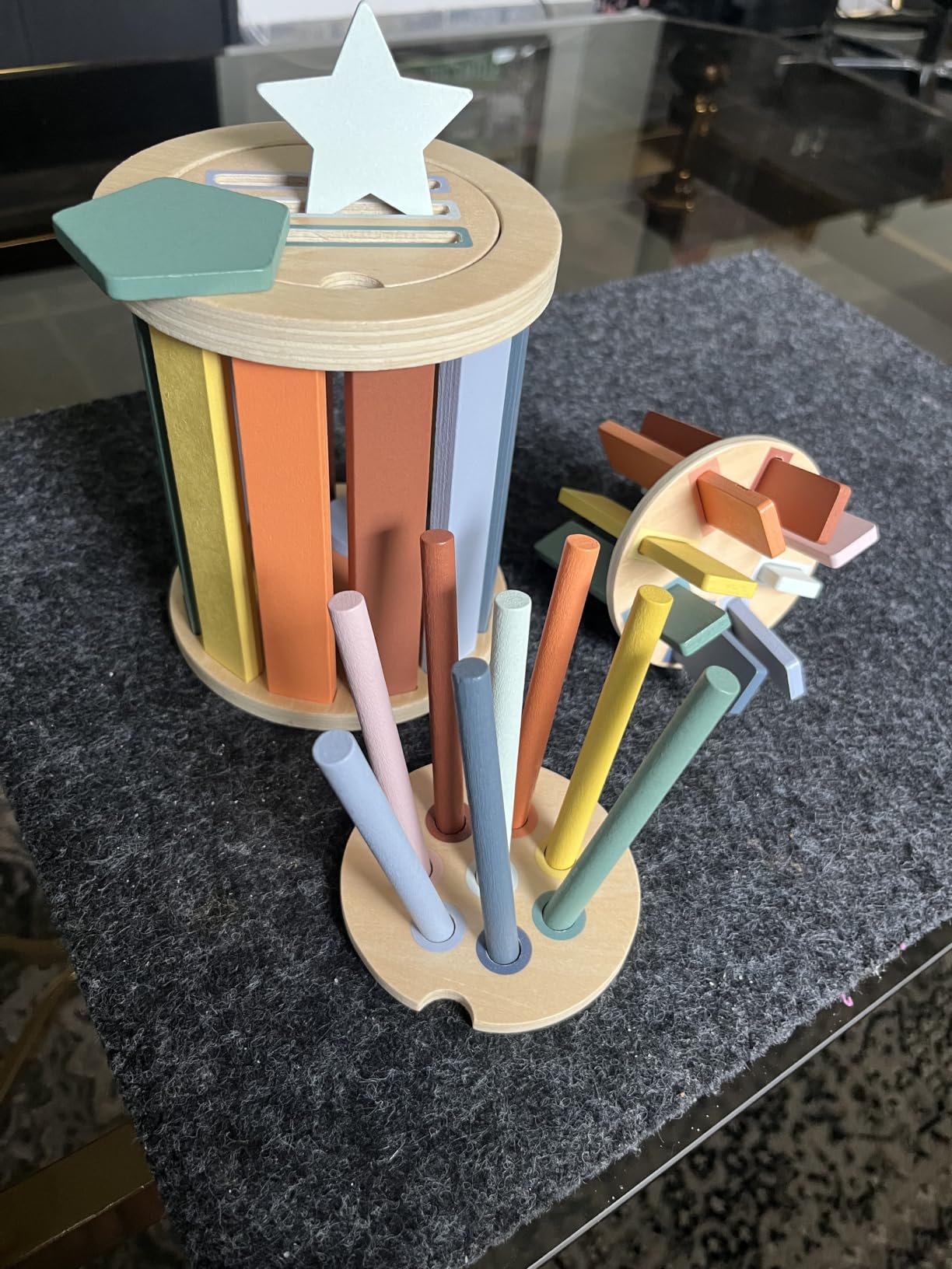 smallfoot Montessori 12816 gioco legno cestello 3 dischi