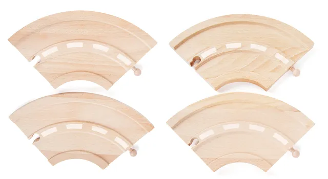smallfoot 10808 set curve legno per pista 4 pezzi