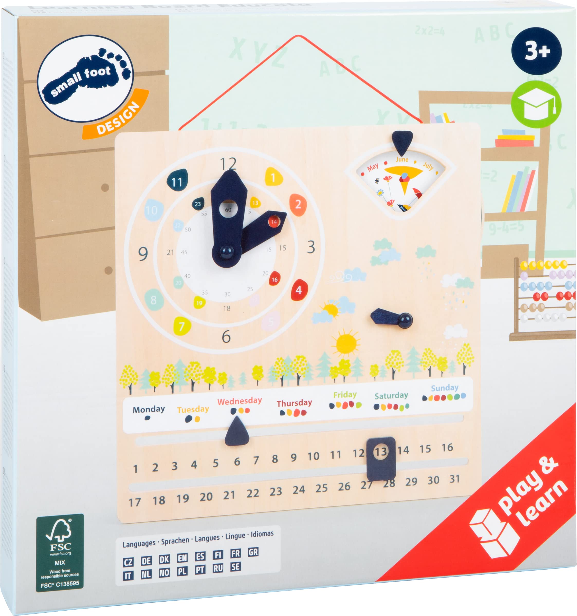 smallfoot Educate orologio didattico calendario legno