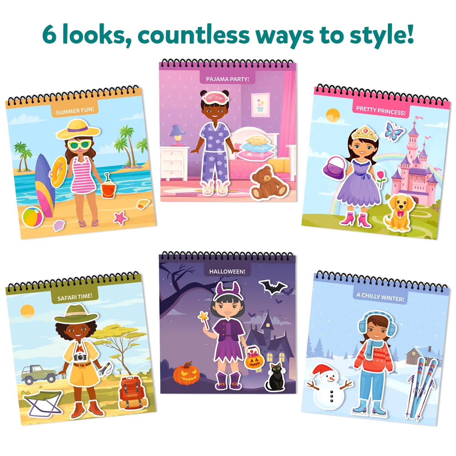 Skillmatics Peelies Dress Up libro sticker riutilizzabili
