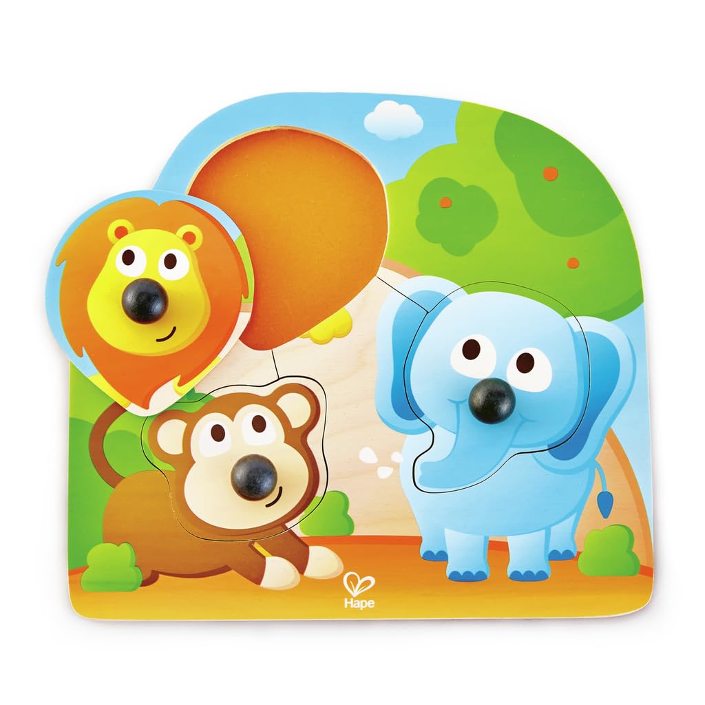 Hape E1310 puzzle legno tropical con pomelli