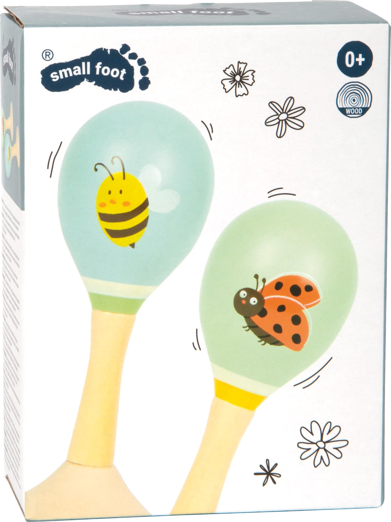 smallfoot Piccoli Amici 12726 maracas legno 2 pezzi animali
