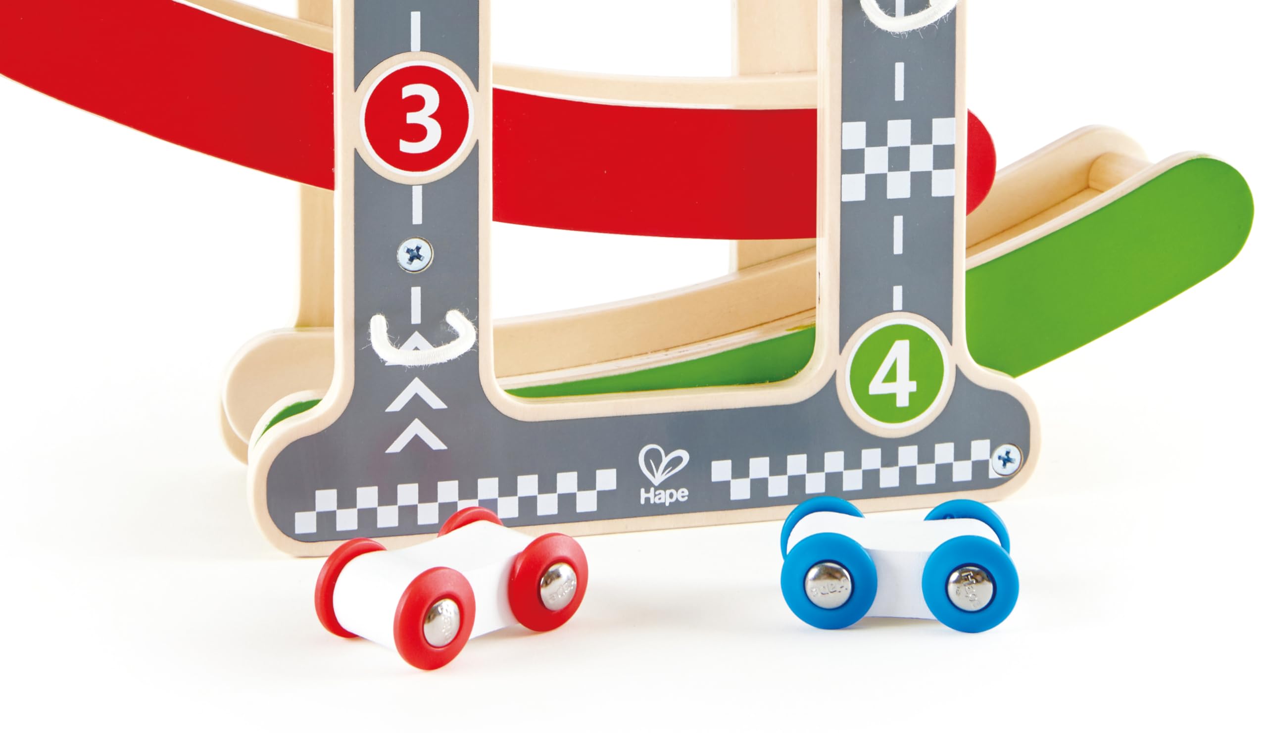 Hape Circuito Macchinine in Discesa pista legno 3 auto