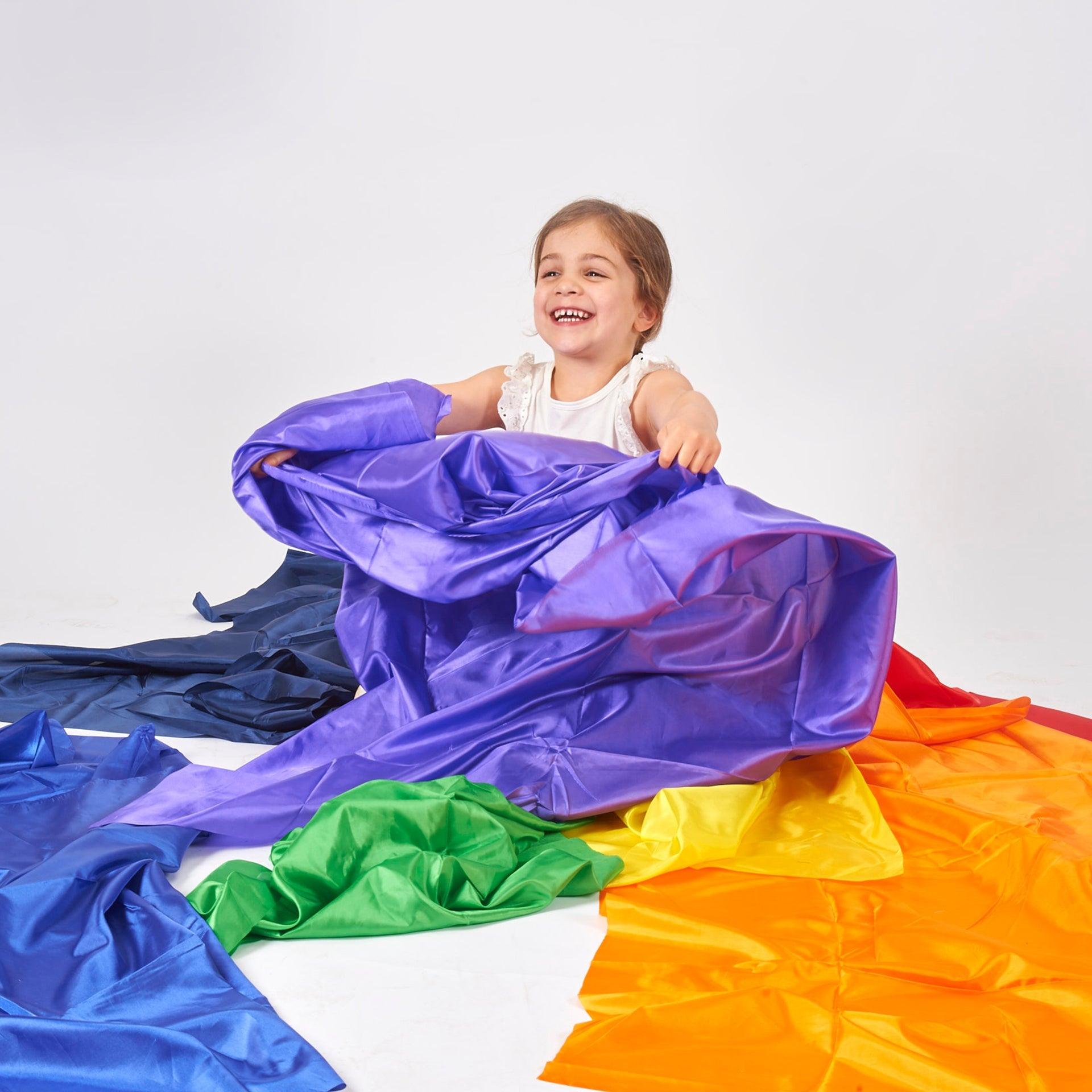 Tickit Rainbow Habutae Fabric Pack teli sensoriali 7 pezzi arcobaleno