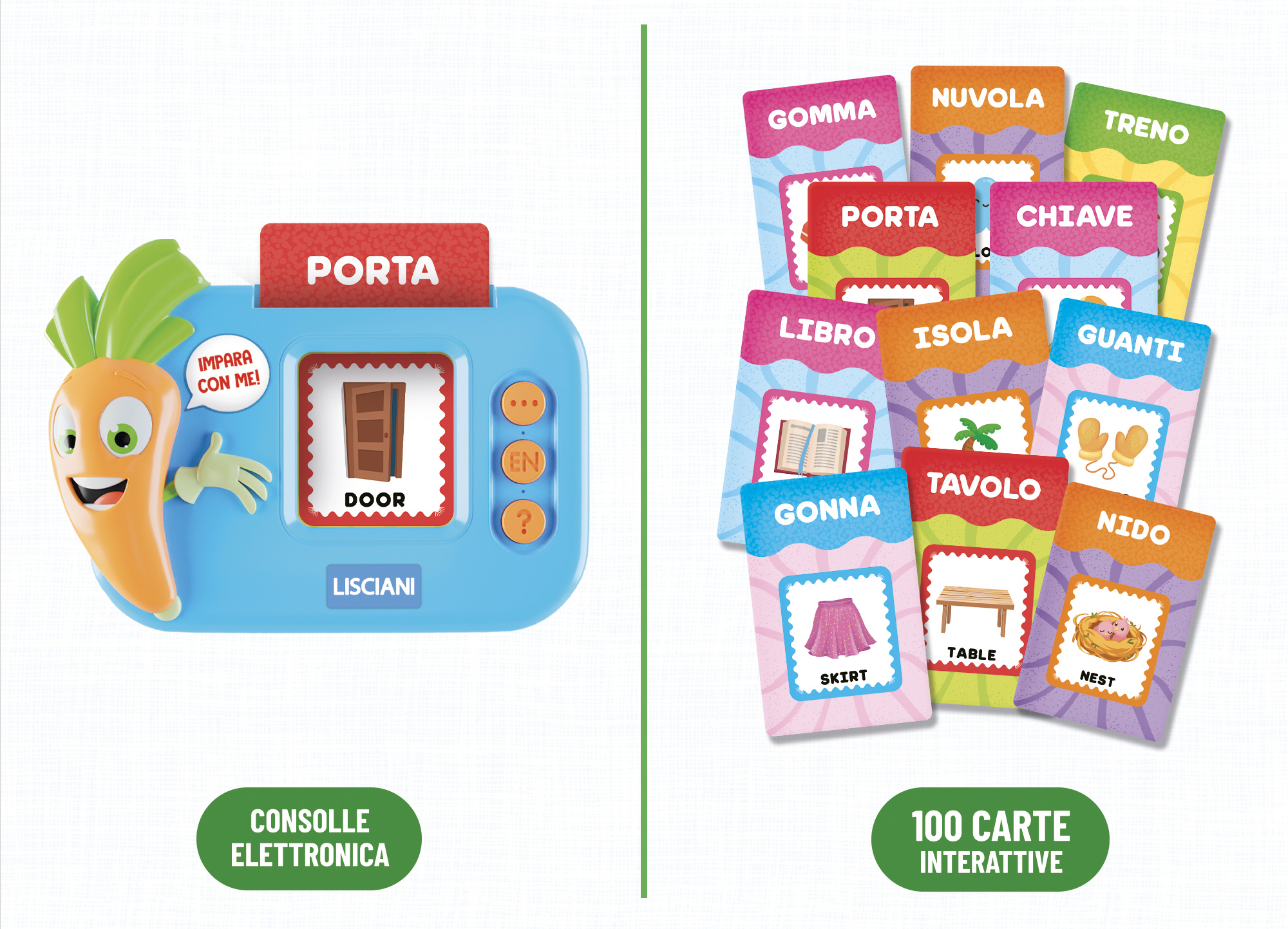 Lisciani Carotina Carte Parlanti gioco parole bilingue