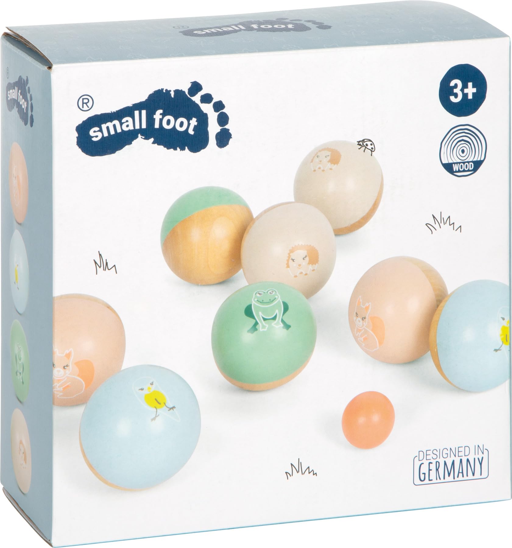 smallfoot 12643 Garden Buddies bocce legno 8+2 pezzi