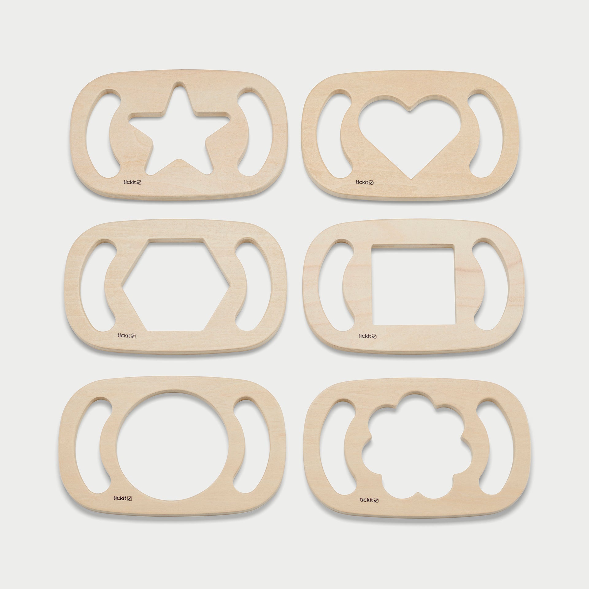 Tickit Easy Hold pannelli forme legno 6 pezzi trasparente