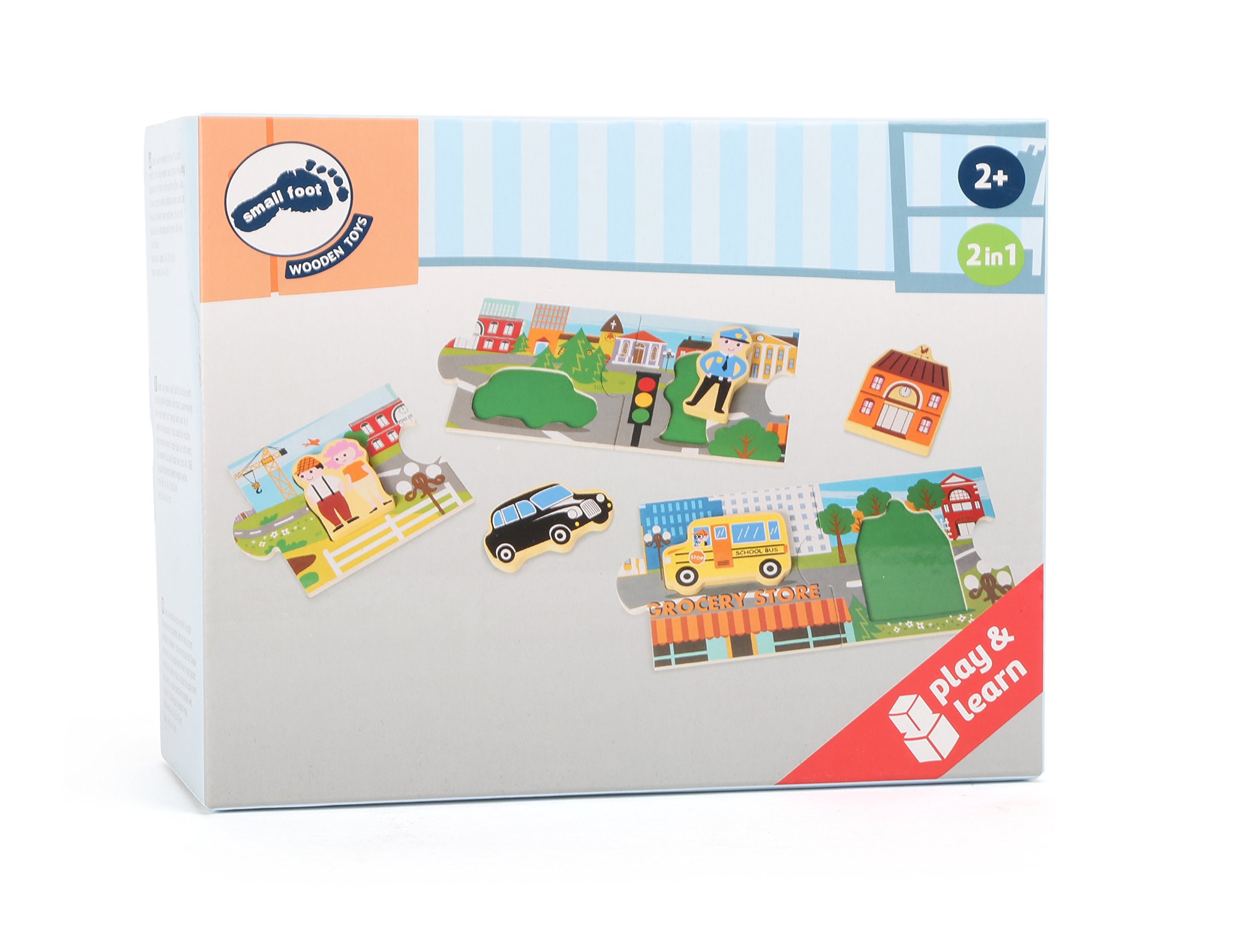 smallfoot 10794 puzzle in legno citta 5 tessere grandi