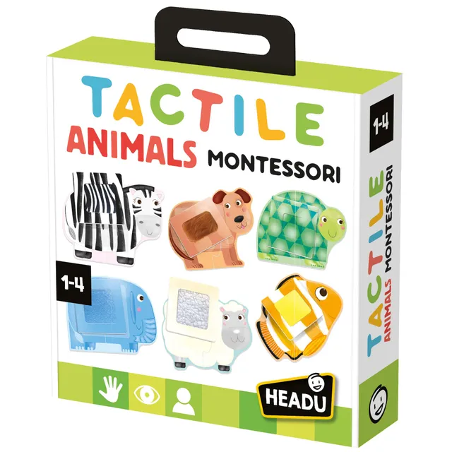 Headu Tactile Animals puzzle tattile Montessori 6 animali