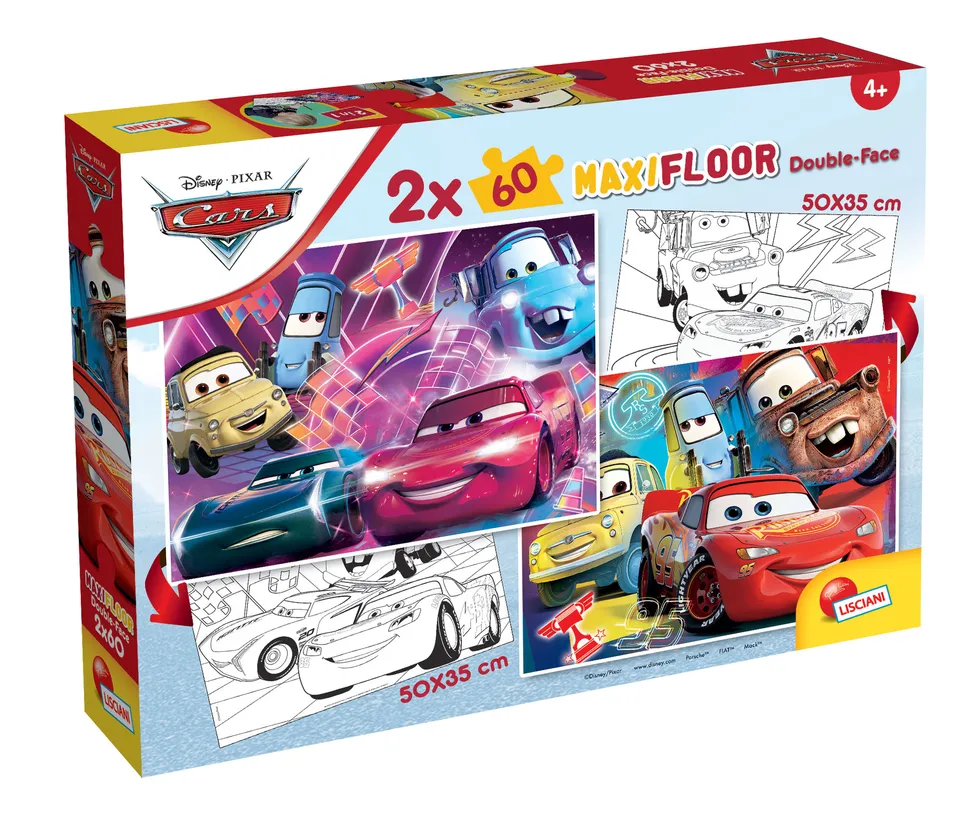 Lisciani Disney Cars Maxifloor puzzle 2x60 pezzi da colorare