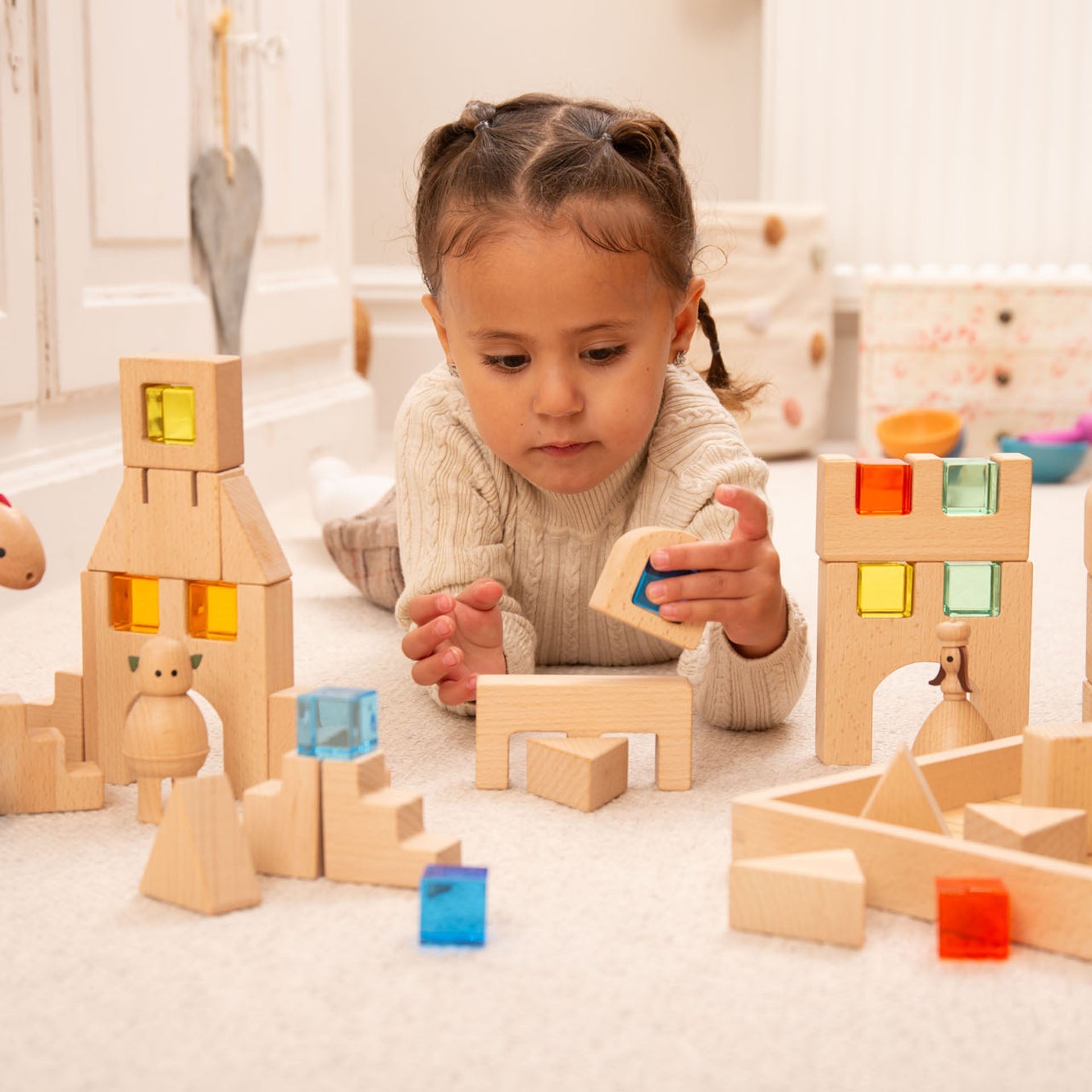 Tickit Wooden Building Gem Blocks costruzioni 25 pezzi da 3 anni