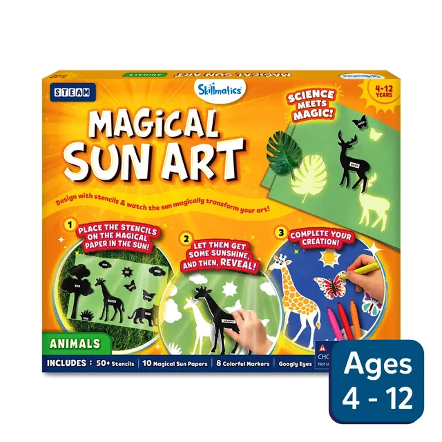 Skillmatics Magical Sun Art Animals kit bastoncini cera