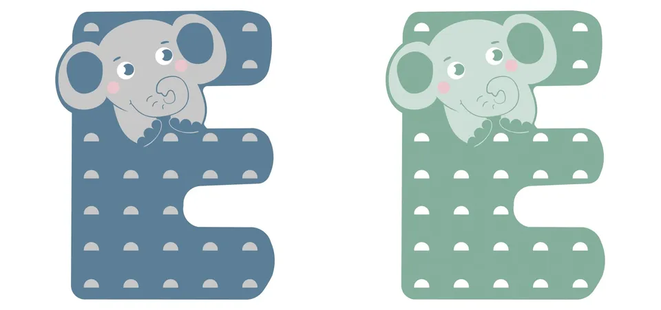 smallfoot Lettere Legno 12512 lettera cameretta E elefante 12 pezzi