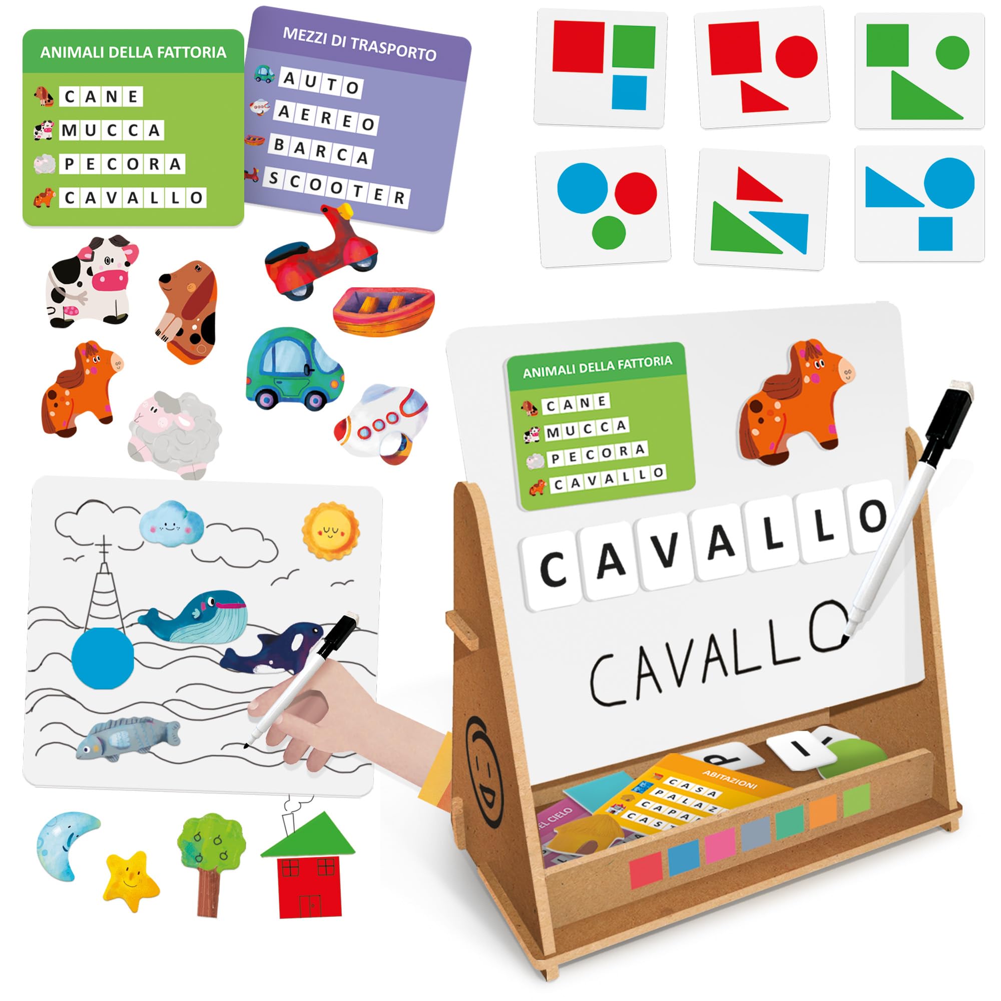 Headu Lavagna Didattica Magnetica gioco Montessori legno 3-6 anni