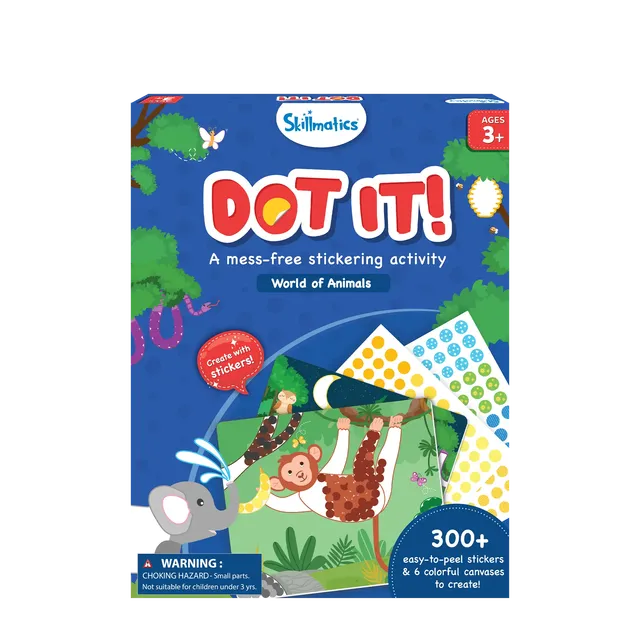 Skillmatics Dot It World of Animals sticker art animali