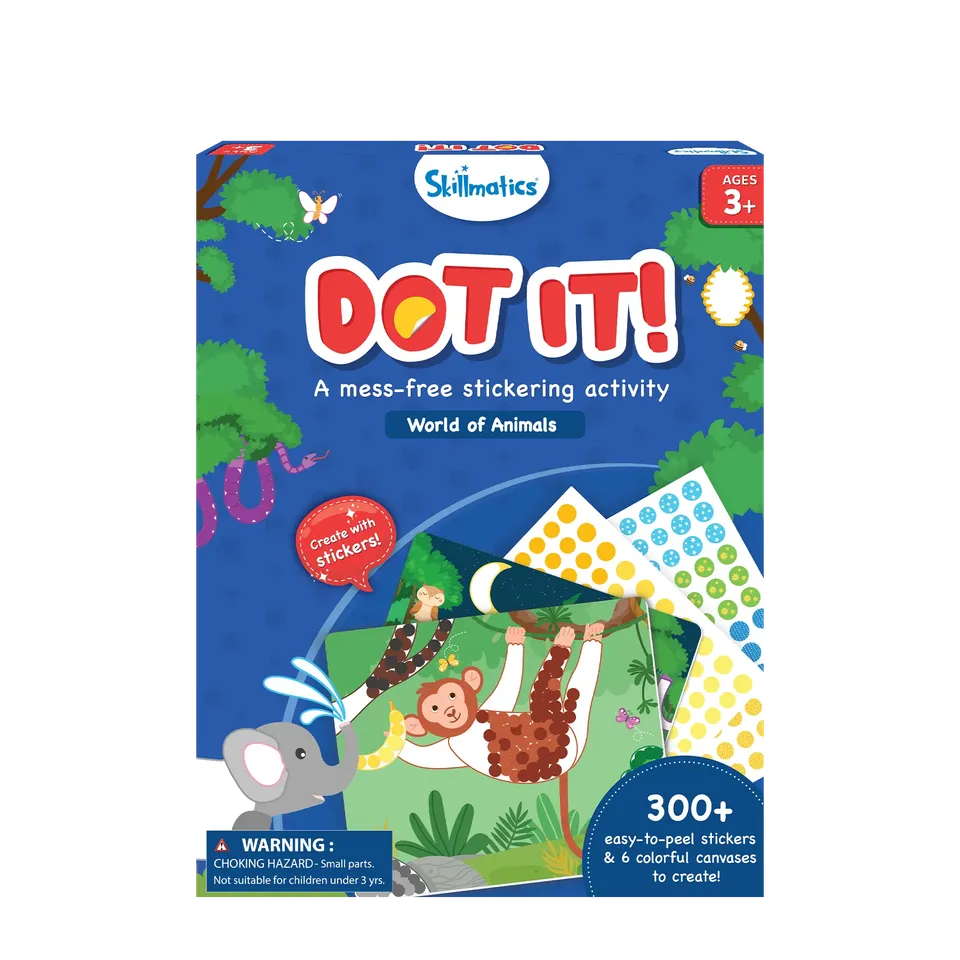 Skillmatics Dot It World of Animals sticker art animali