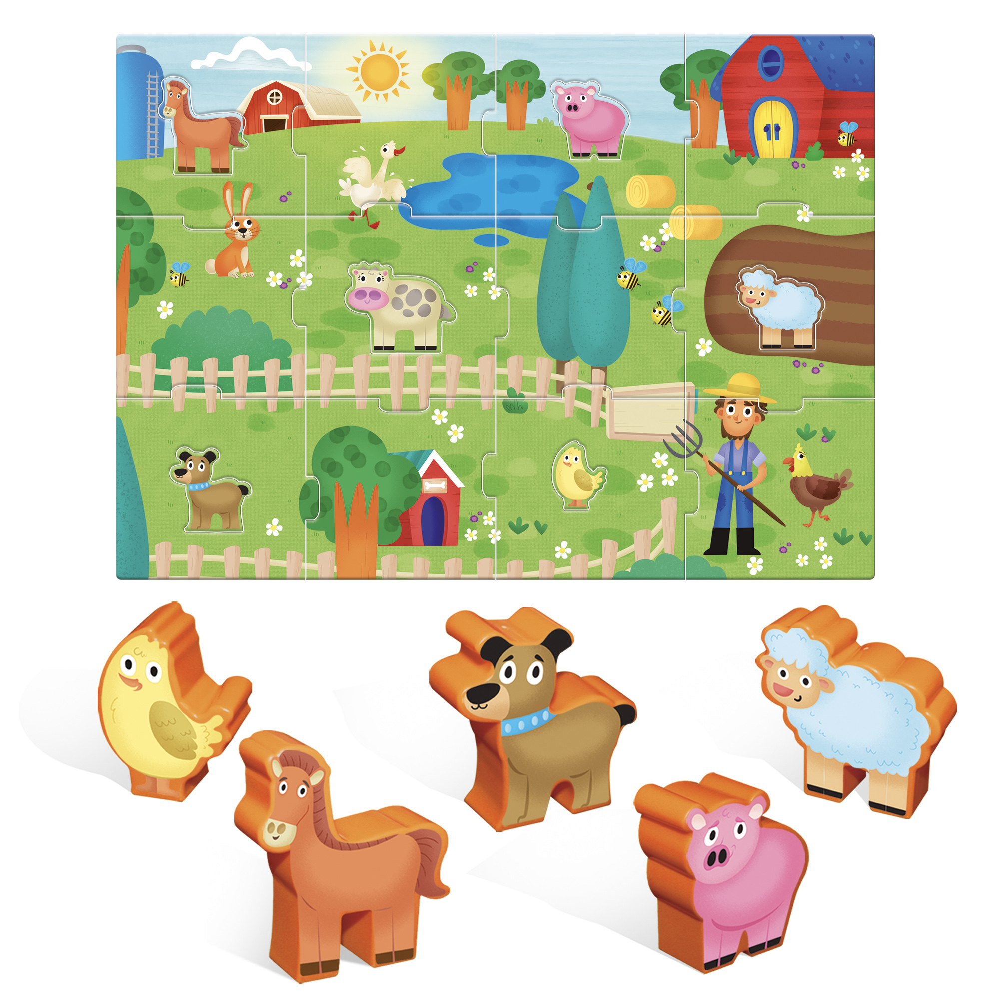 Lisciani Carotina Baby Farm gioco fattoria sagome da 1 anno