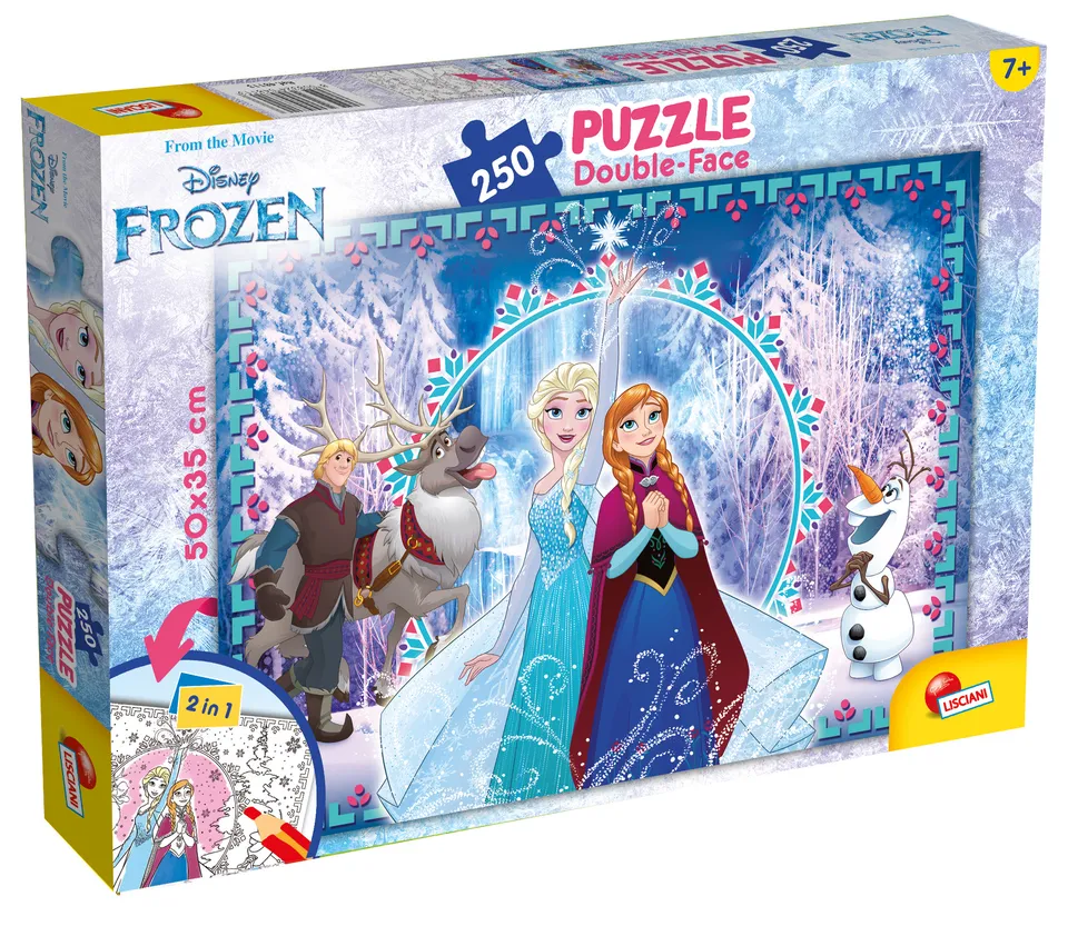 Lisciani Disney Puzzle DF Plus 250 Frozen puzzle 250 pezzi double-face