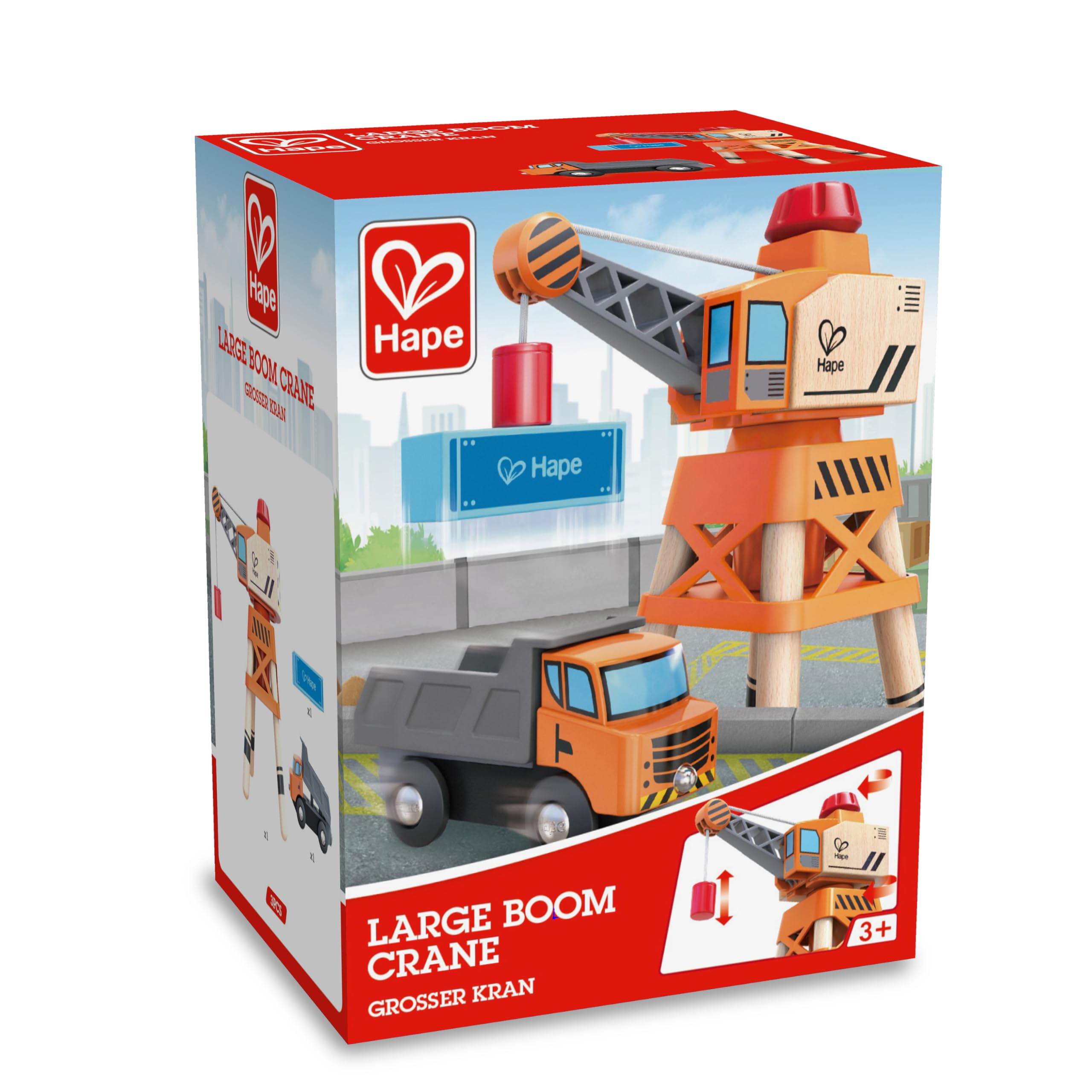 Hape Gru Braccio Grande 360° legno con camion