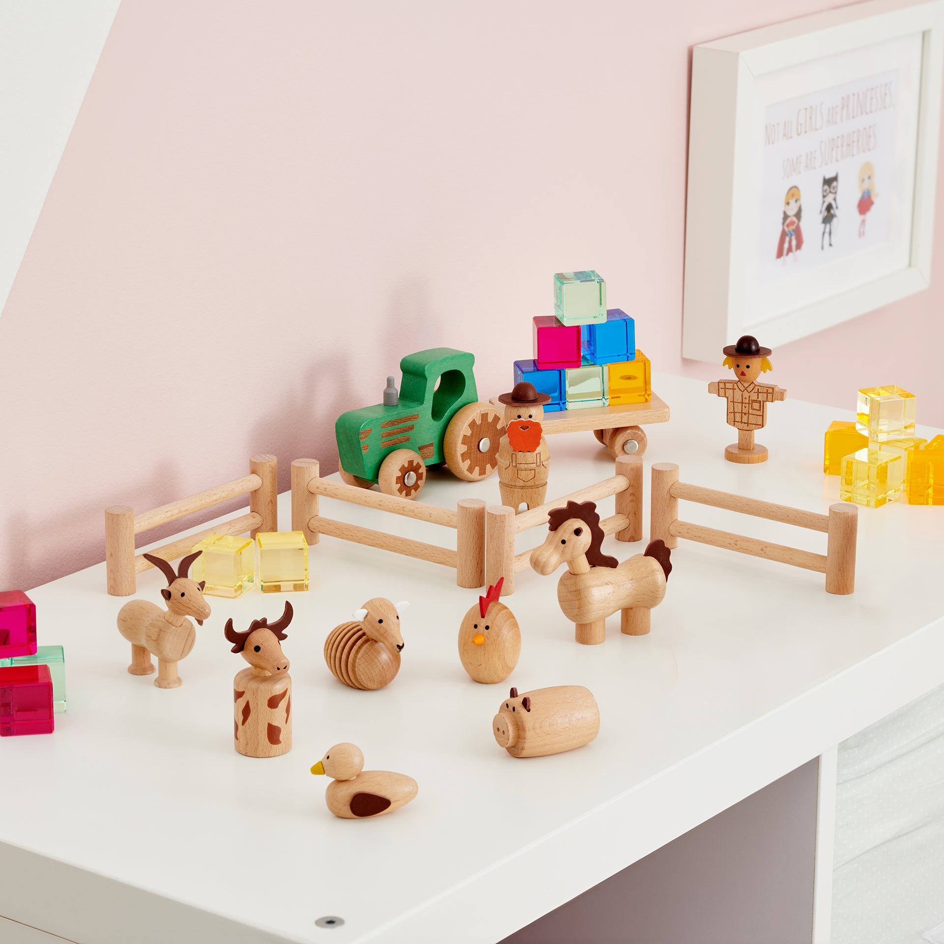 Tickit Wooden Farm Set fattoria in legno 15 pezzi da 3 anni
