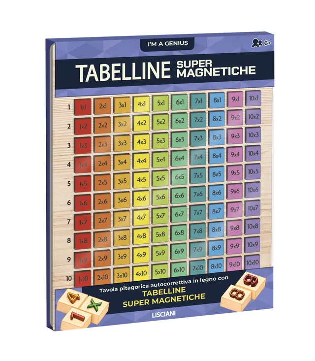 Lisciani I'm a Genius Tabelline Supermagnetiche gioco in legno