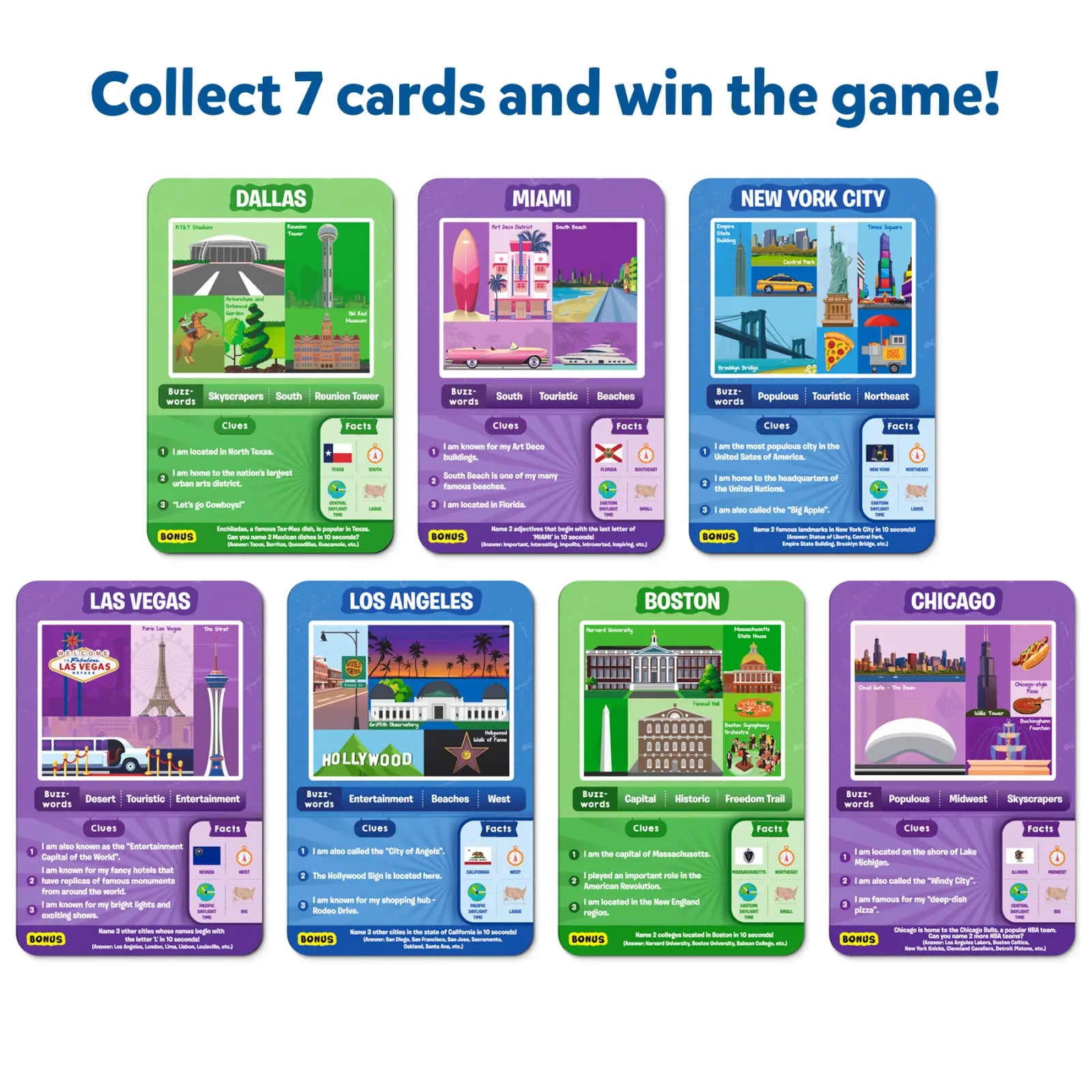Skillmatics Guess in 10 American Cities gioco carte
