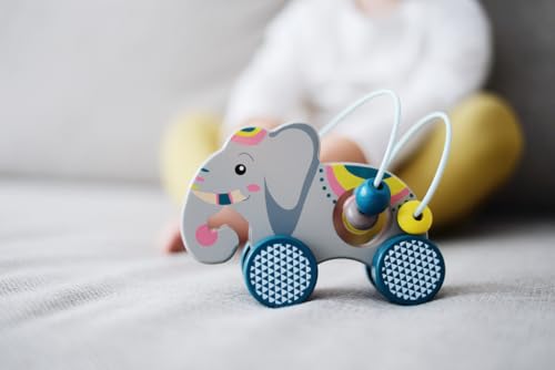 Small Foot Jungle Elefante Spingere Legno con Anello Motricità