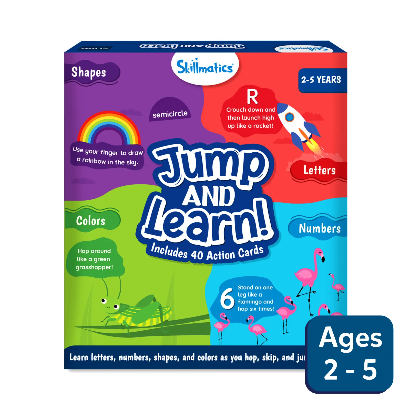Skillmatics Jump and Learn flash cards 40 carte lettere e numeri