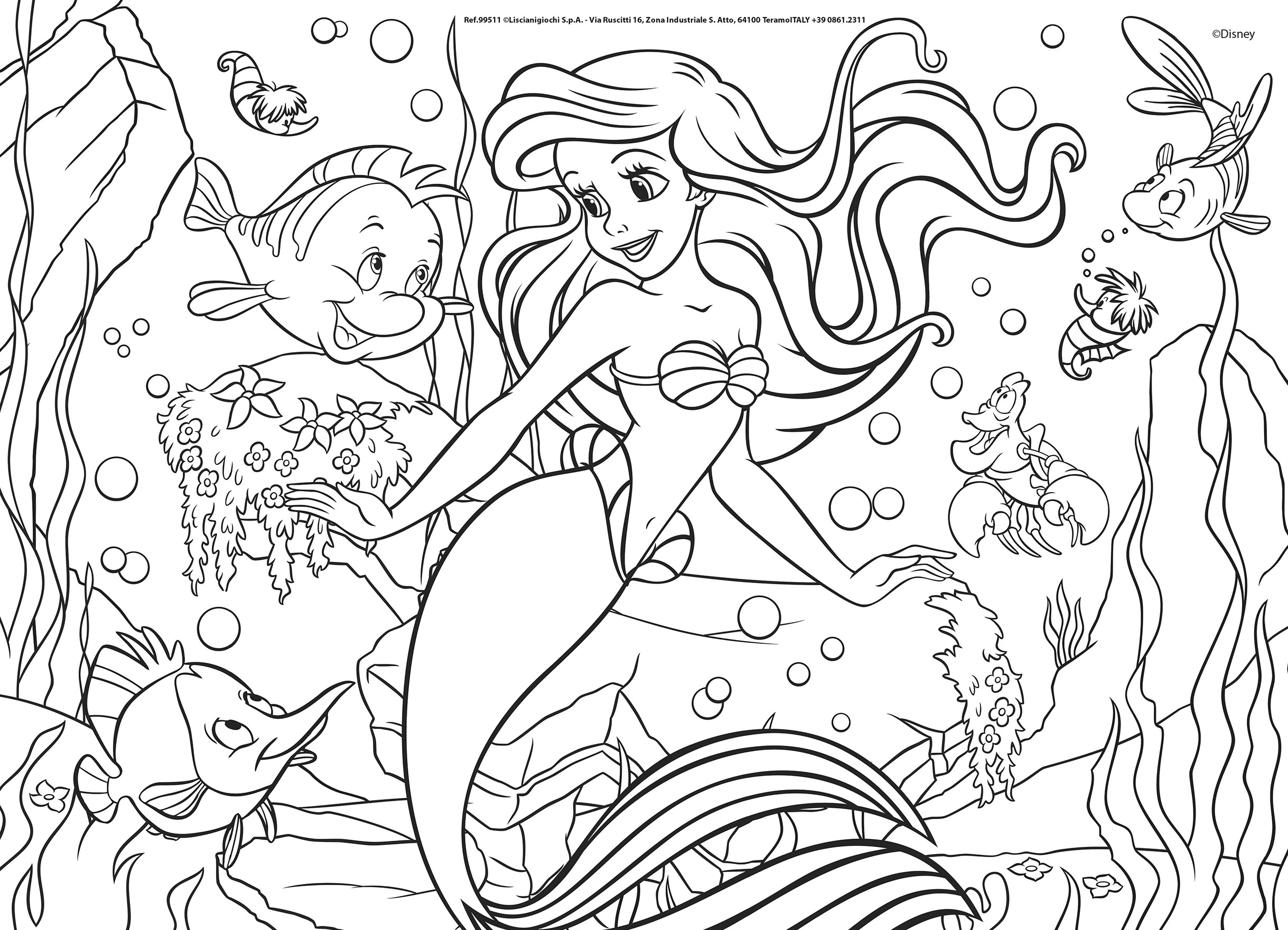 Lisciani Disney M-Plus 48 puzzle bambini Ariel da colorare