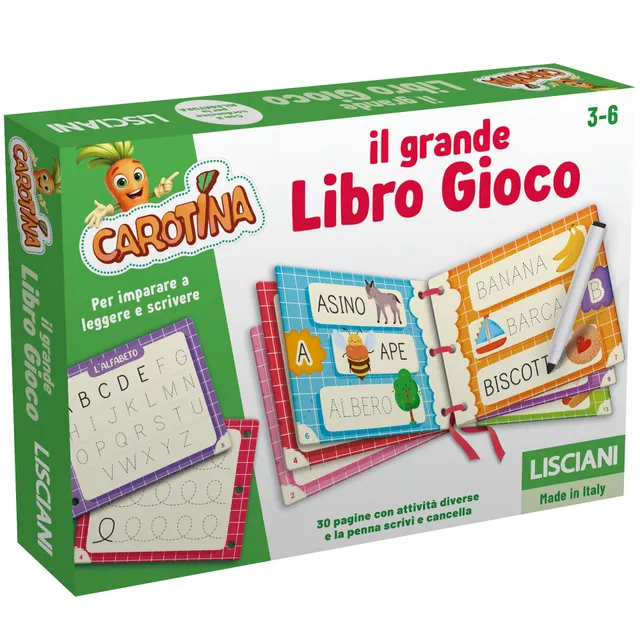 Lisciani Carotina Il Grande Libro Gioco libro cancellabile