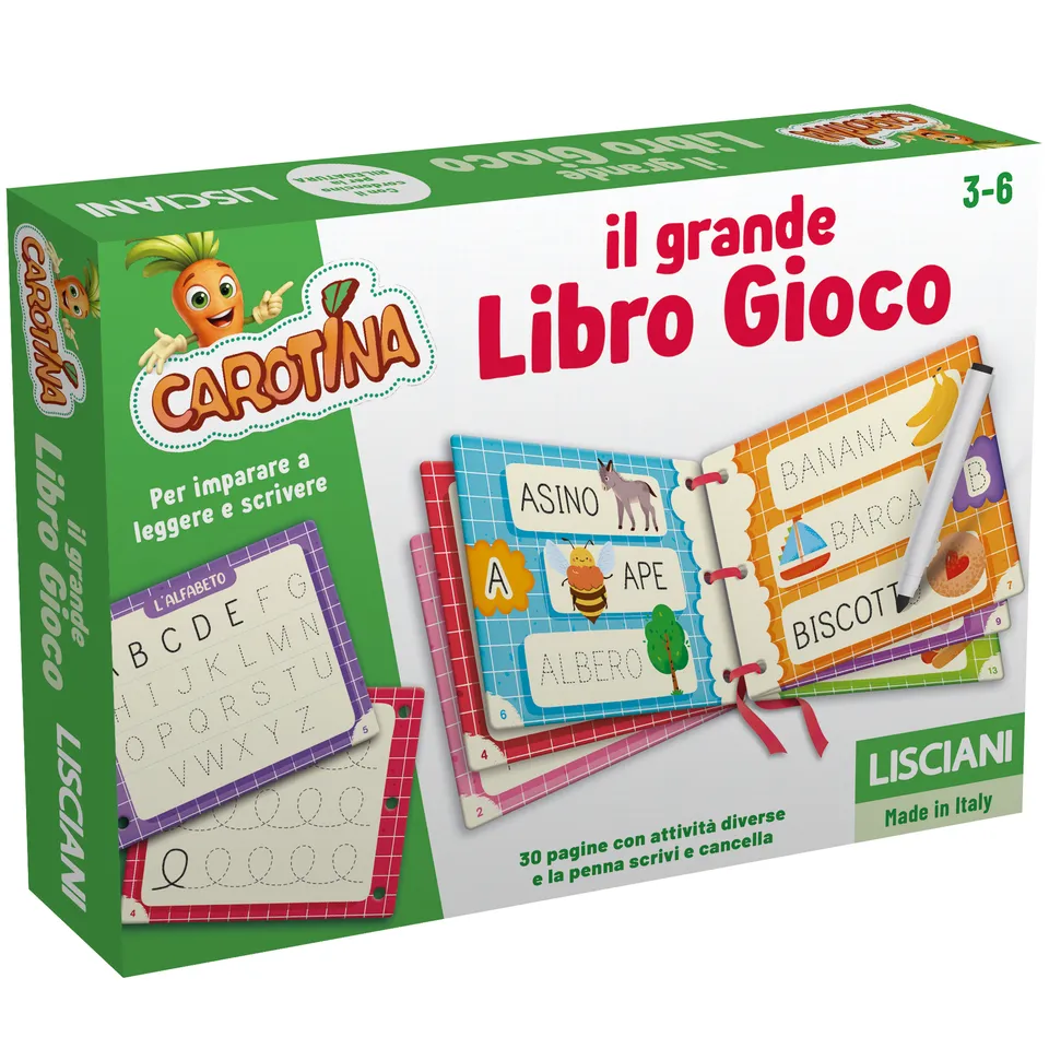 Lisciani Carotina Il Grande Libro Gioco libro cancellabile