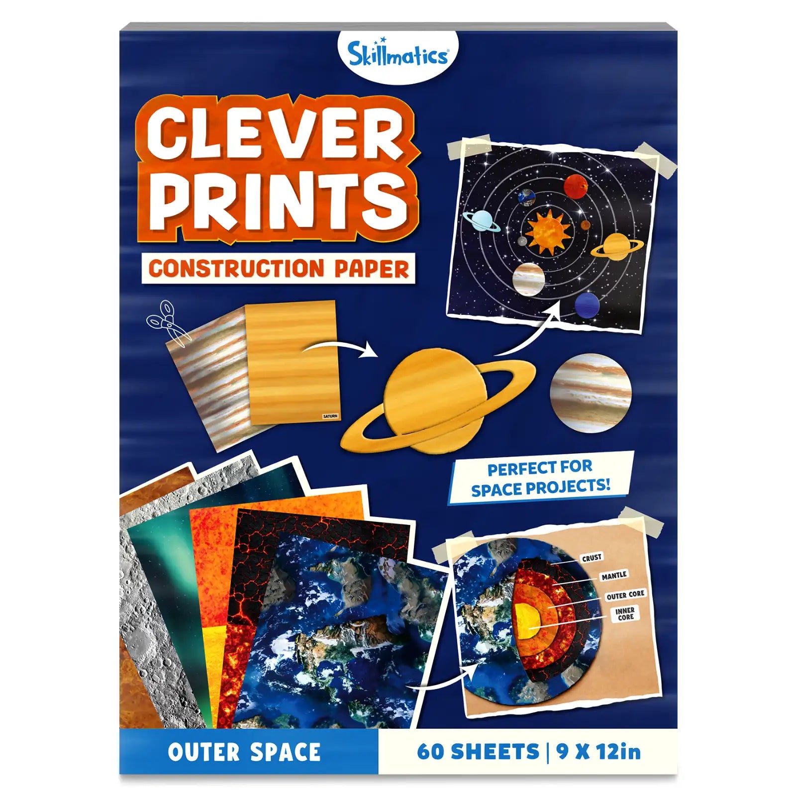 Skillmatics Clever Prints Outer Space carta decorata 60 fogli