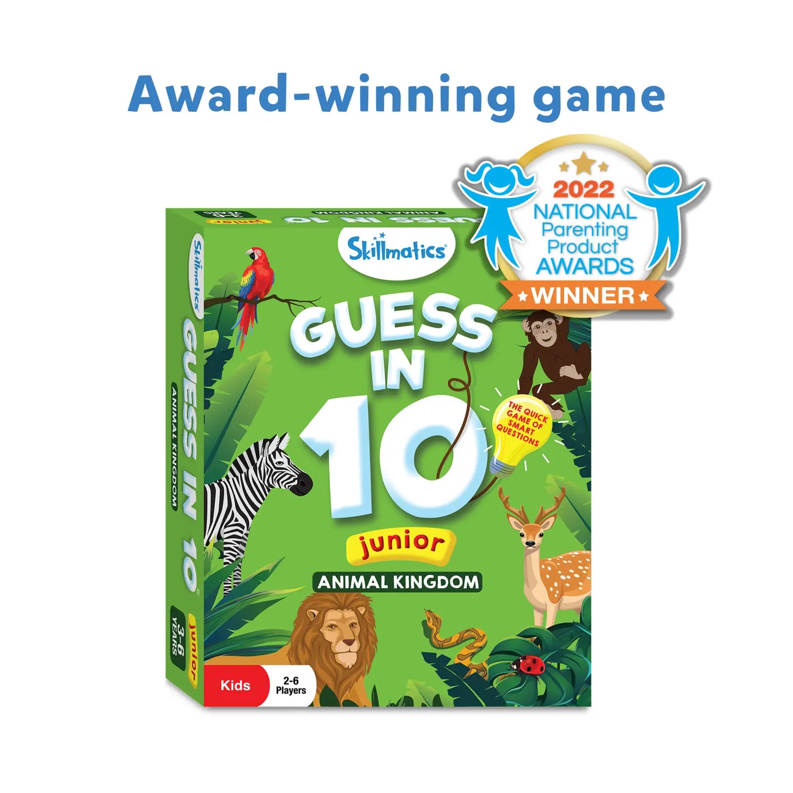 Skillmatics Guess in 10 Junior Animal Kingdom gioco carte 3-6 anni
