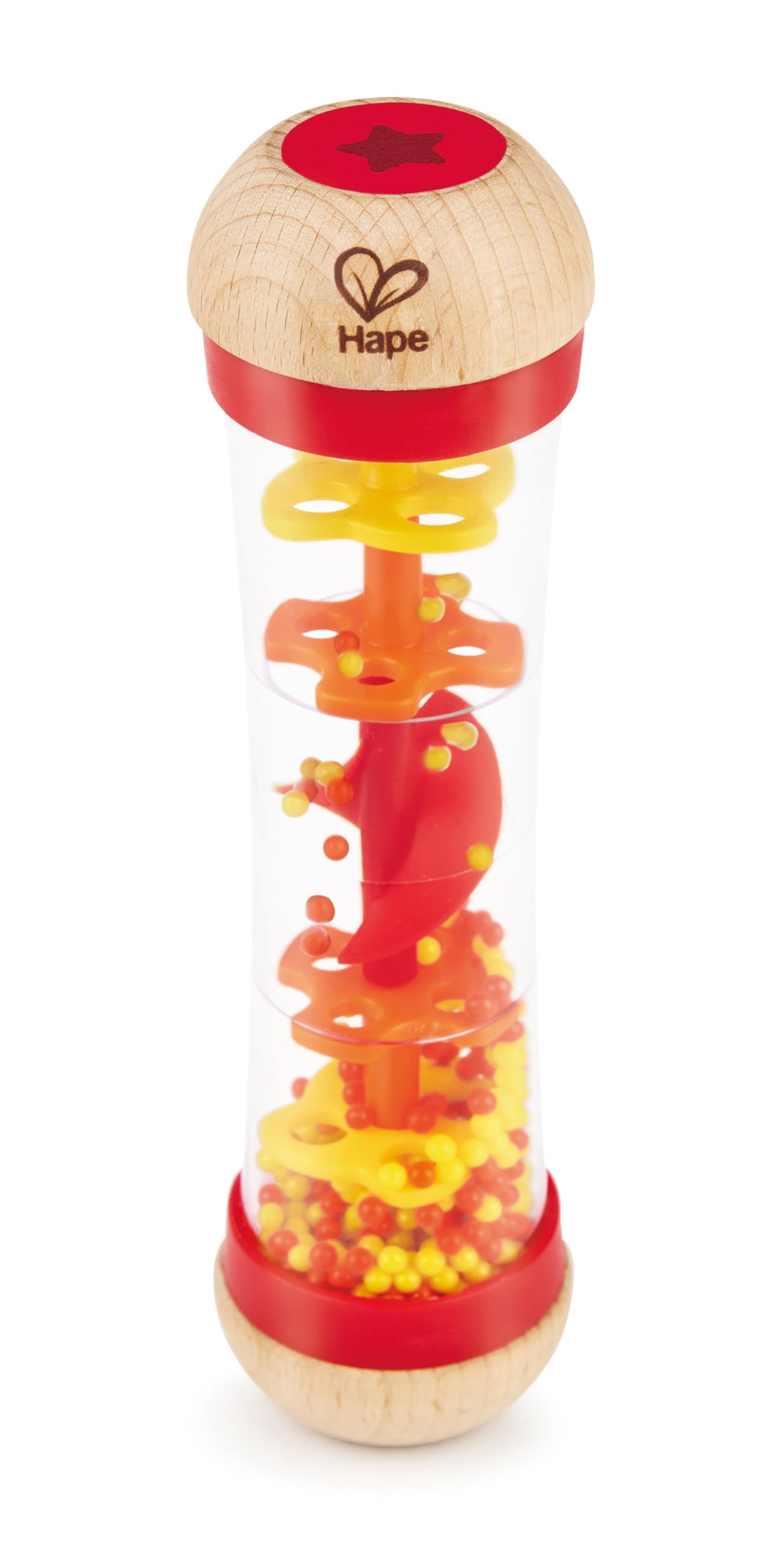 Hape Cascata di Perline bastone della pioggia rosso in legno