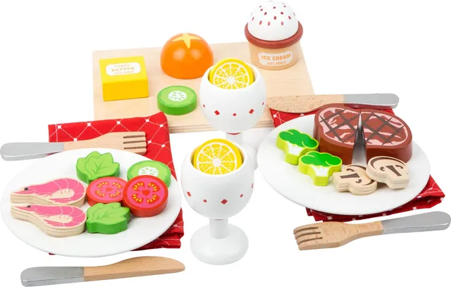smallfoot set cena gioco cucina in legno