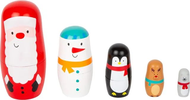 smallfoot 11771 Matrioska Natale in Legno 5 Pezzi