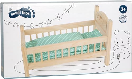 smallfoot 9601 lettino bambole legno con cuscino e coperta