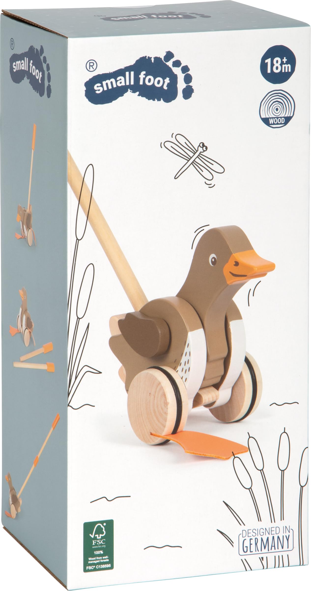 smallfoot 12493 anatra da spingere legno primi passi bastone