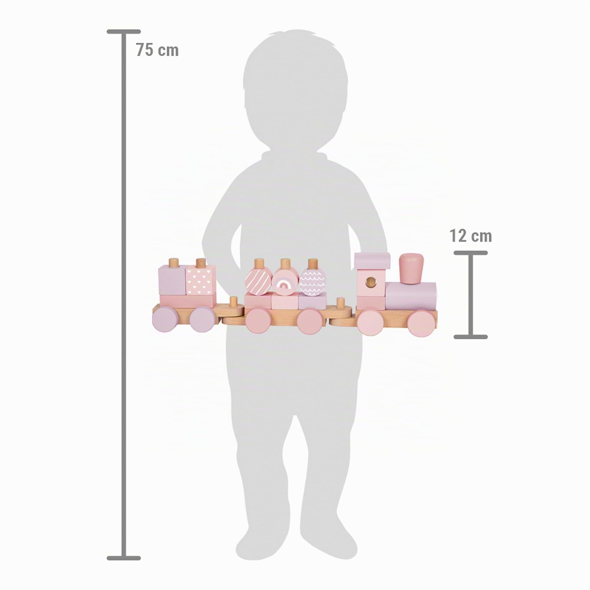 smallfoot trenino rosa gioco legno 14 pezzi 12694