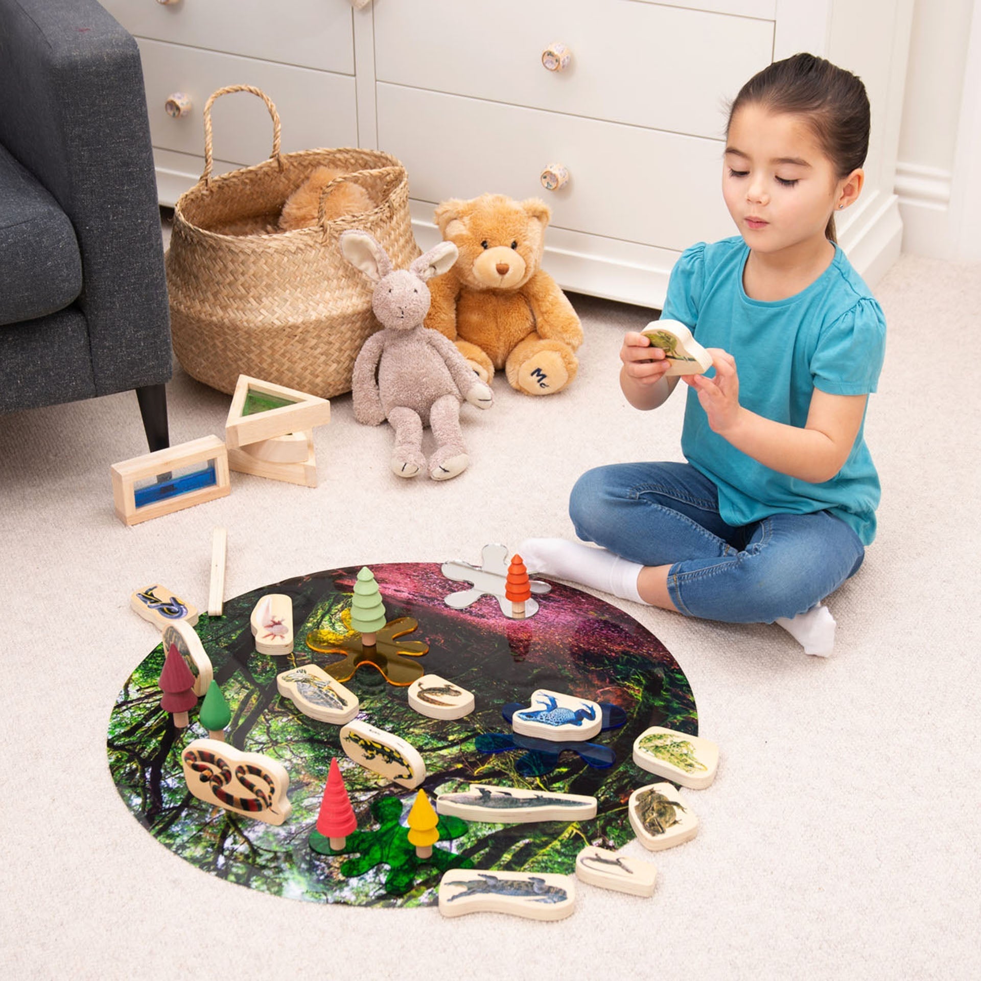 Tickit Reptile Amphibian Blocchi Legno 15 Pezzi Animali